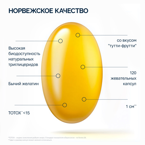 NFO® Омега-3 Жевательные капсулы с витамином D